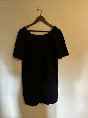 Banana Republic Black Short Sleeve Mini Shift Dress